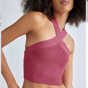 Aritzia Babaton Textured Pink Knit Top